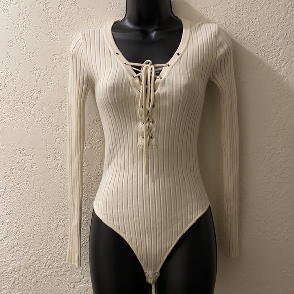 Forever 21 Lace Up Sweater Bodysuit - Picture 3 of 11